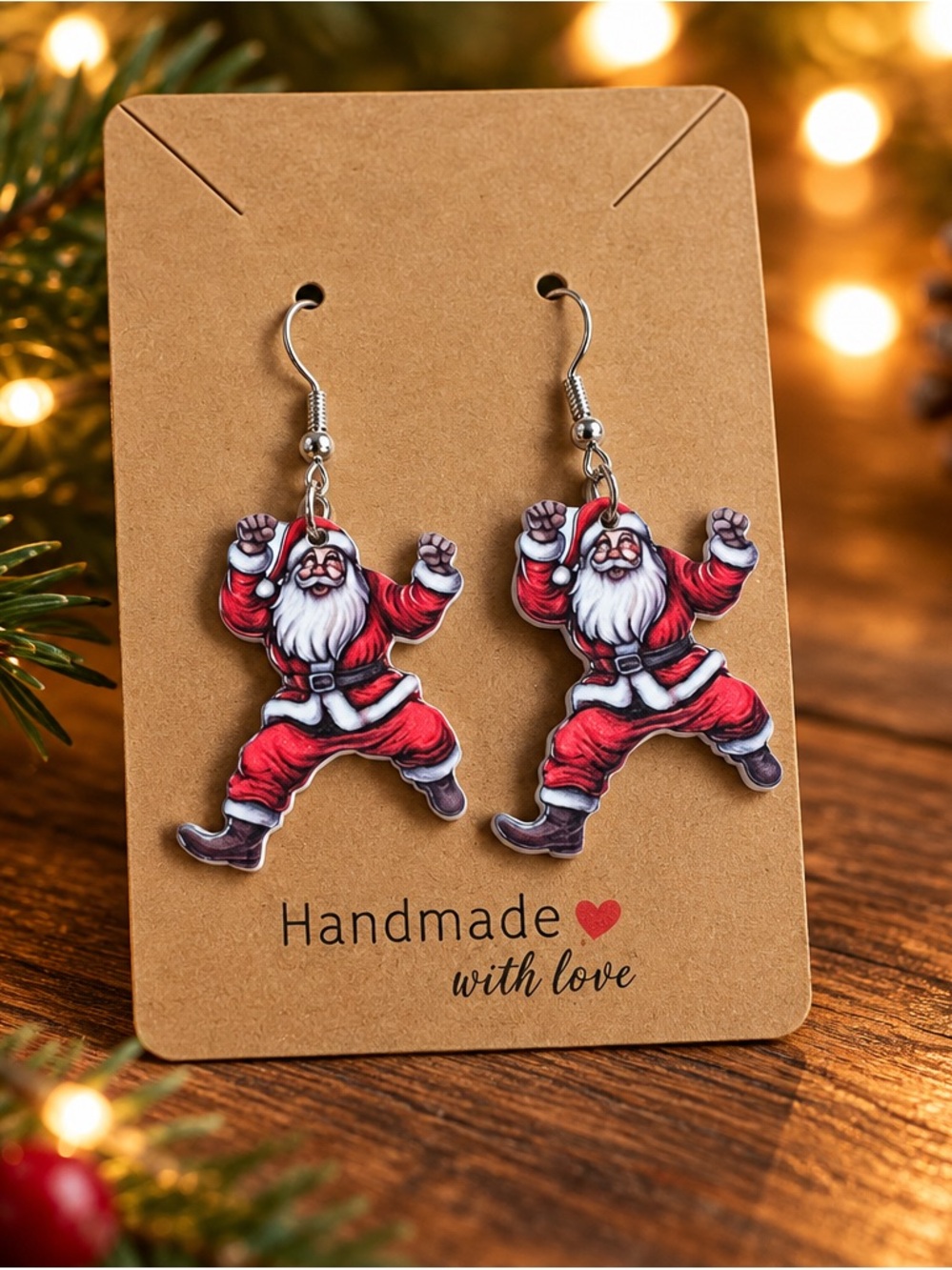 Fashion Jewelry Red Santa Claus Dangle Earrings